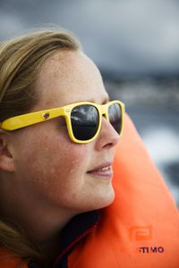Close-up of woman wearing sunglasses