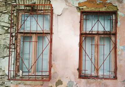 Close-up of abandoned window