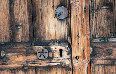 Full frame shot of old wooden door