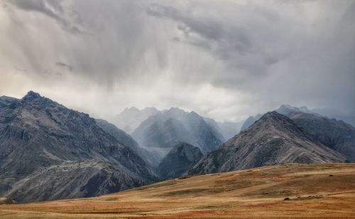 Scenic view of mountains against sky