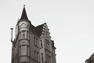 Low angle view of building against clear sky