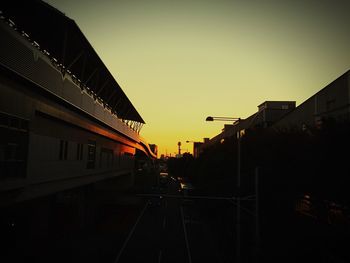 View of city at sunset