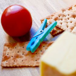 High angle view of breakfast on table