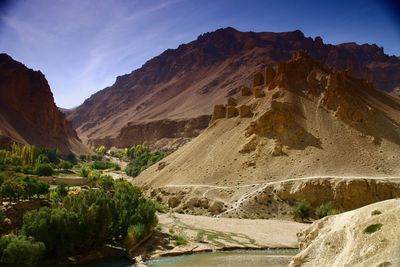 Scenic view of rocky mountains against sky