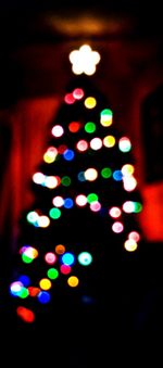 Defocused image of colorful lights at night