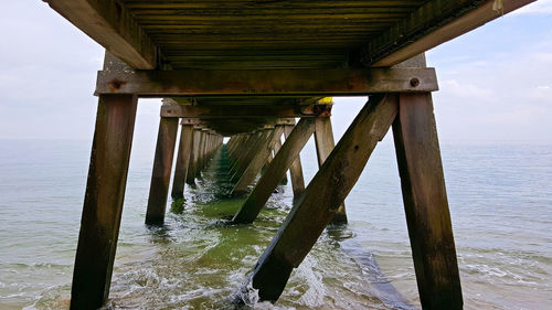 Pier over sea against sky