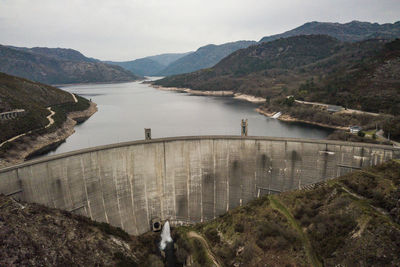 High angle view of dam