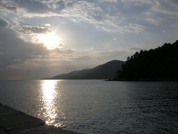 Scenic view of sunset over river