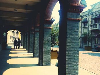 People walking in building