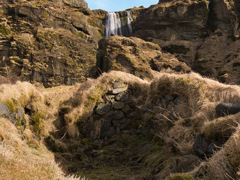 Scenic view of rock formation on land