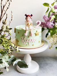 Close-up of cupcakes on table