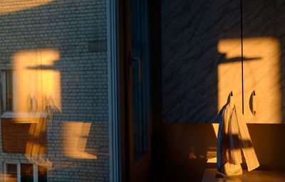 Houses seen through window