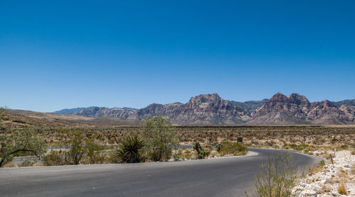 Scenic view of landscape against clear blue sky