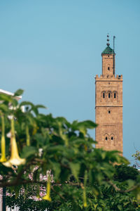 Close up of a mosque tower