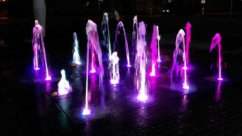 Multi colored light painting at night