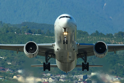 Airplane on airport runway