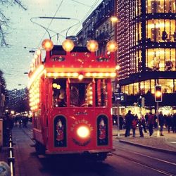 Illuminated city at night