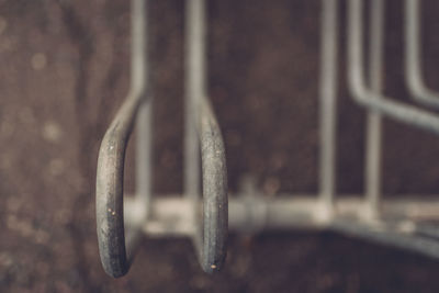 Close-up of metal hanging outdoors