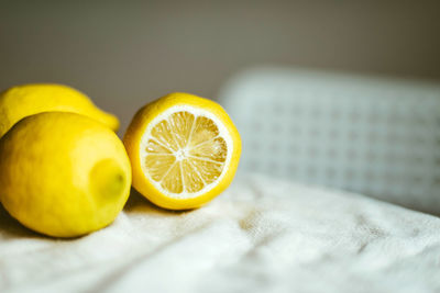 Close-up of oranges on table