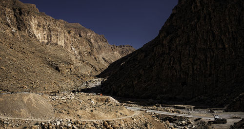 Scenic view of mountains against clear sky