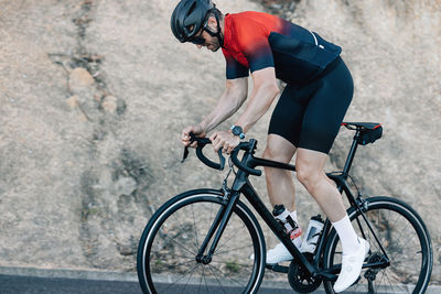 Man riding bicycle