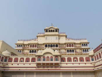 Low angle view of building against clear sky