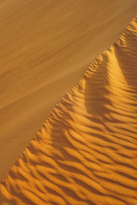 High angle view of sand dune in desert