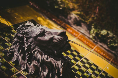 Close-up of statue against sky