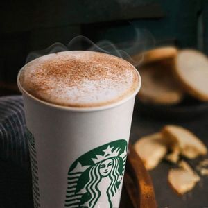 Close-up of cappuccino on table