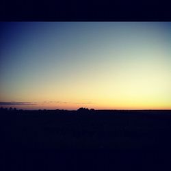 Silhouette landscape at sunset