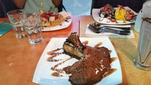 High angle view of food on table