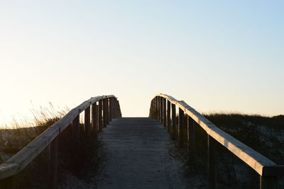 Bridge against clear sky during winter