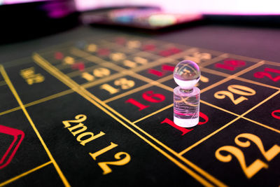 Close-up of objects on table