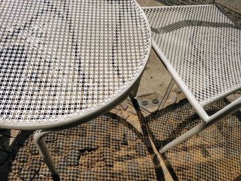 High angle view of chainlink fence