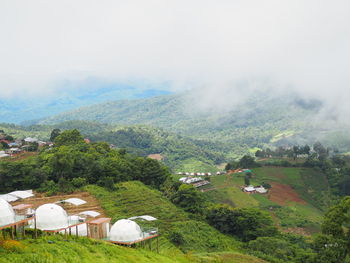 High angle view of rural landscape