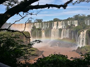 Scenic view of waterfall