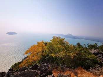 Scenic view of mountain against sky during autumn