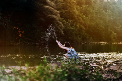 Woman in lake