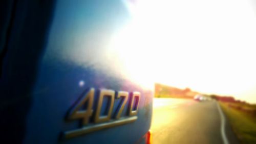 Close-up of text on the road