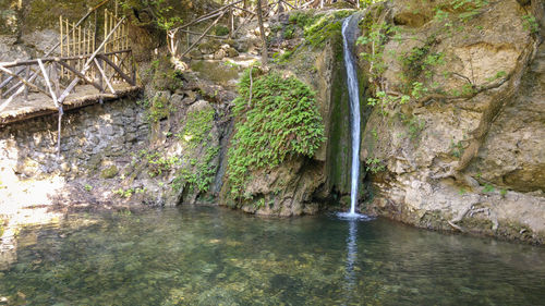 Scenic view of waterfall