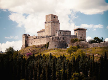 Low angle view of historical building against sky