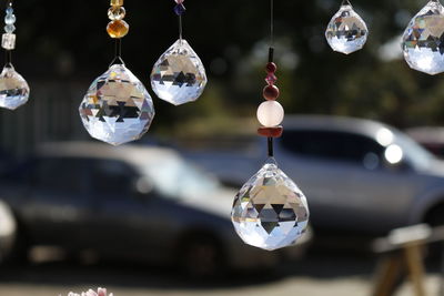 Close-up of hanging lights