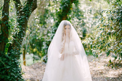 Close-up of wedding dress