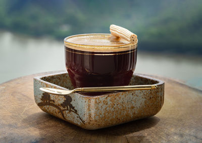 Close-up of drink on table