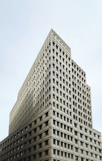 Low angle view of modern building against clear sky