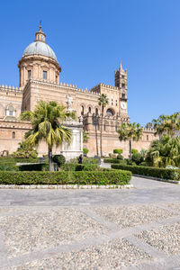 Palermo cathedral or cattedrale di palermo in a nice sunny afternoon in palermo, southern italy.