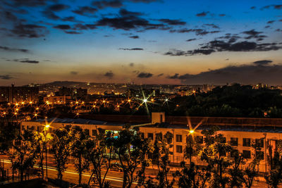 View of illuminated cityscape at night