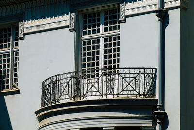 Low angle view of spiral staircase of building