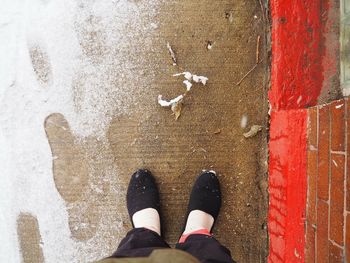 Low section of person standing on floor