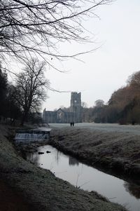 Reflection of trees in river